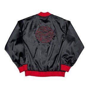 GOOD GIRL Carolina Herrera NY Designer Satin Bomber Jacket Womens Large